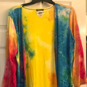 Tie dye cardigan duster